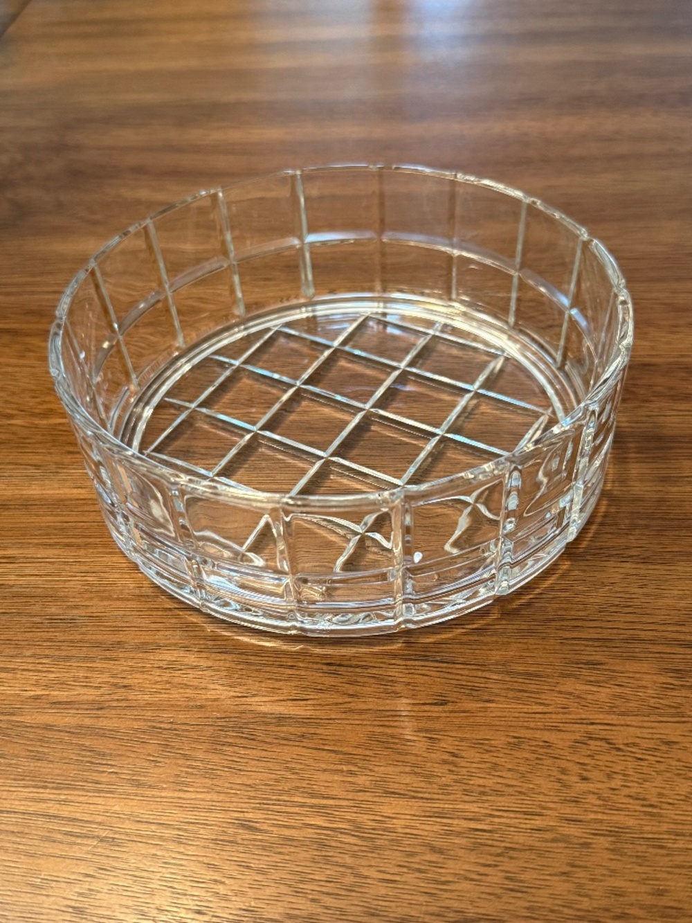 Studio Nova Crystal Hostess Bowl 6-1/4" Geometric Grid Design